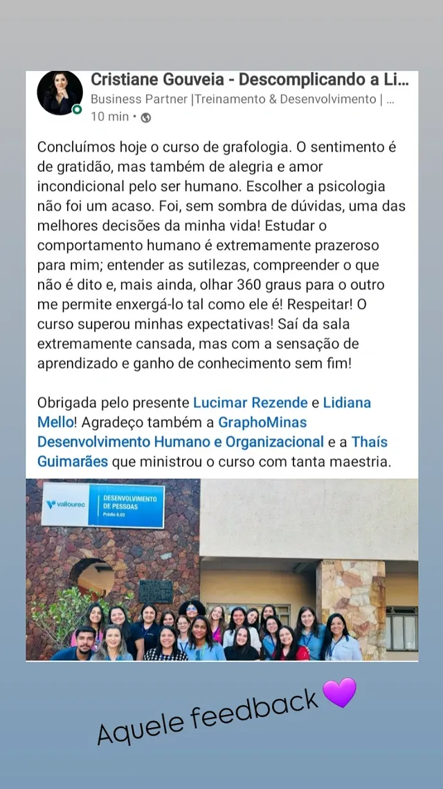 Depoimento Cristiane Gouveia