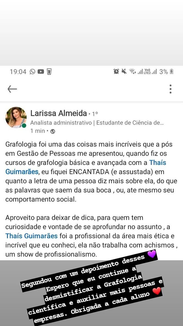 Depoimento Larissa Almeida